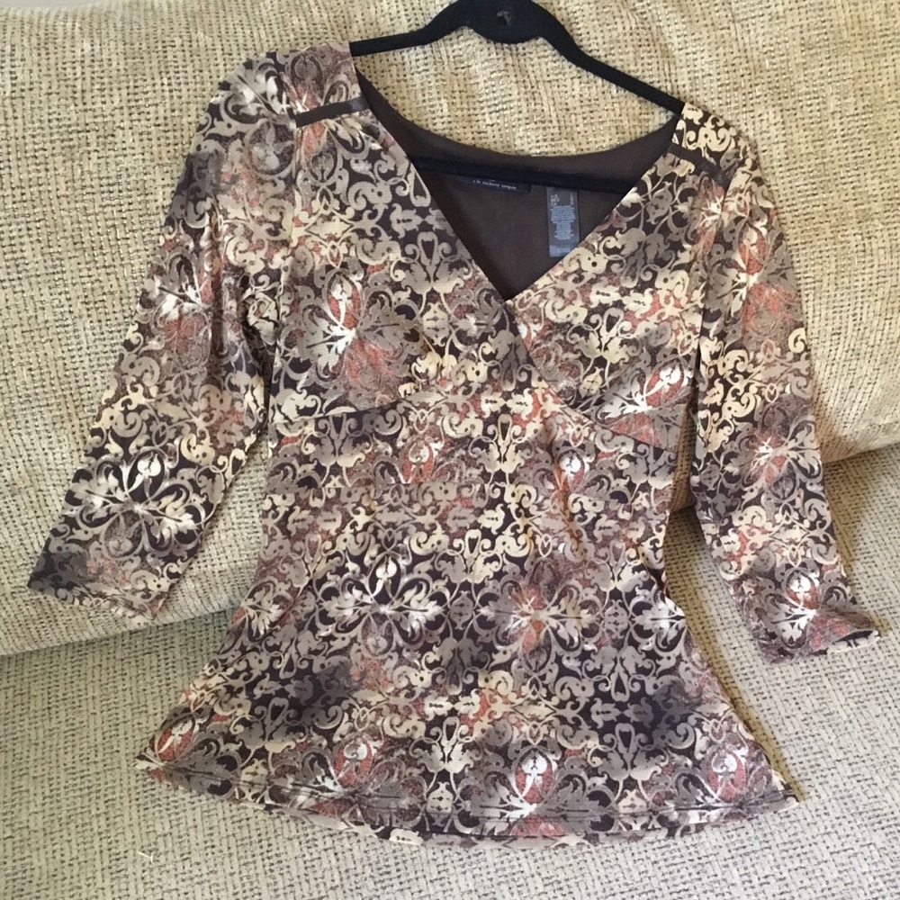 AXCESS V-Neck Blouse Brown Large